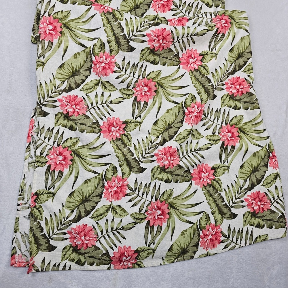 White Stag Tropical Maxi Dress M 8 10 Linen Cotton Floral Slits Resort Wear NWT - Picture 6 of 13